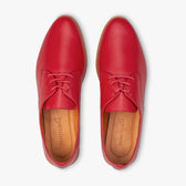 Red Leather Shoes Topdown View