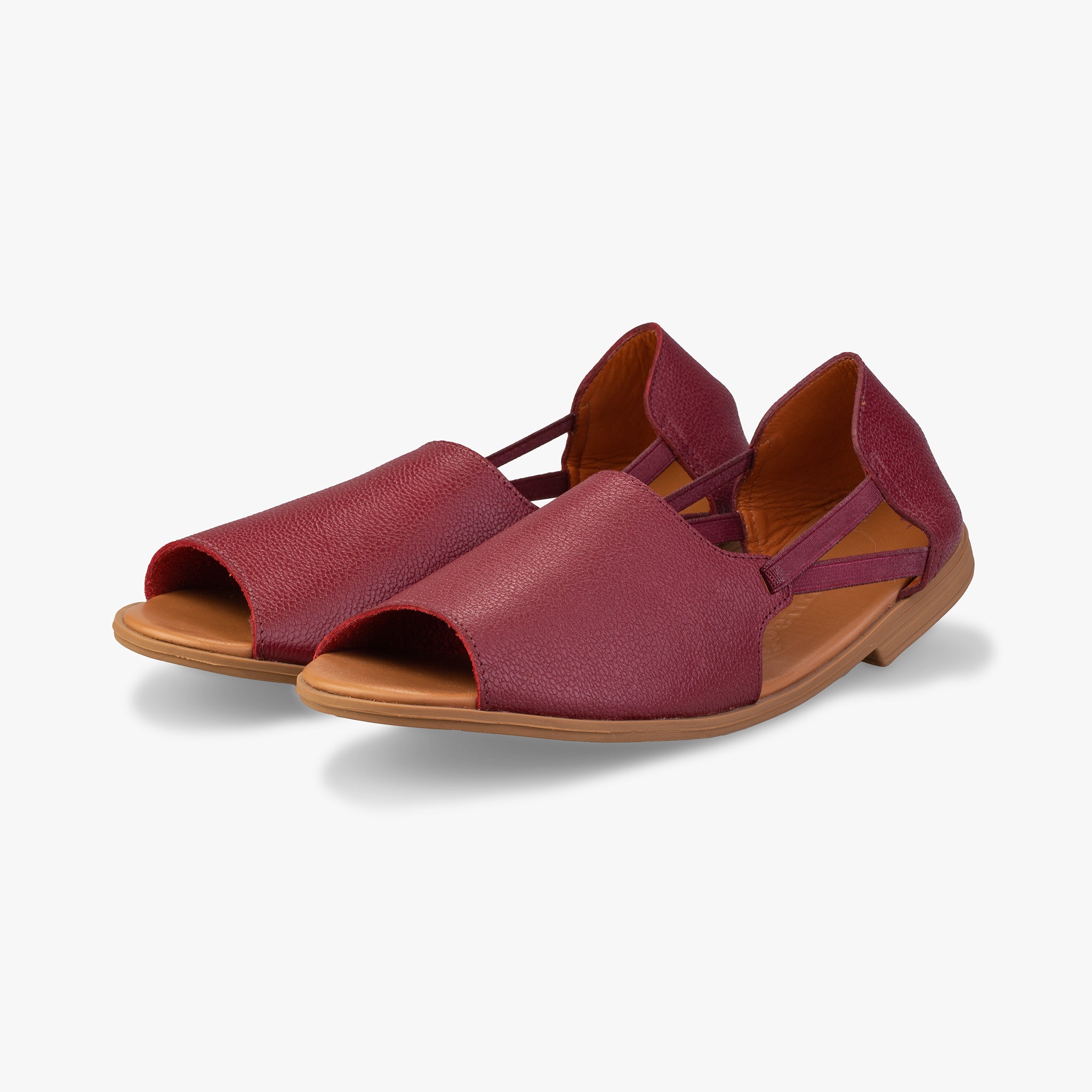Burgundy Sandals Angle View