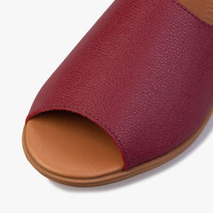 Close Up Burgundy Peep Toes