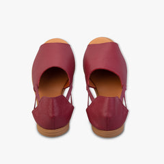 Burgundy Peep Toes back