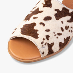 Close Up Cow Print Peep Toes