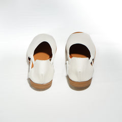 Cream sandals back