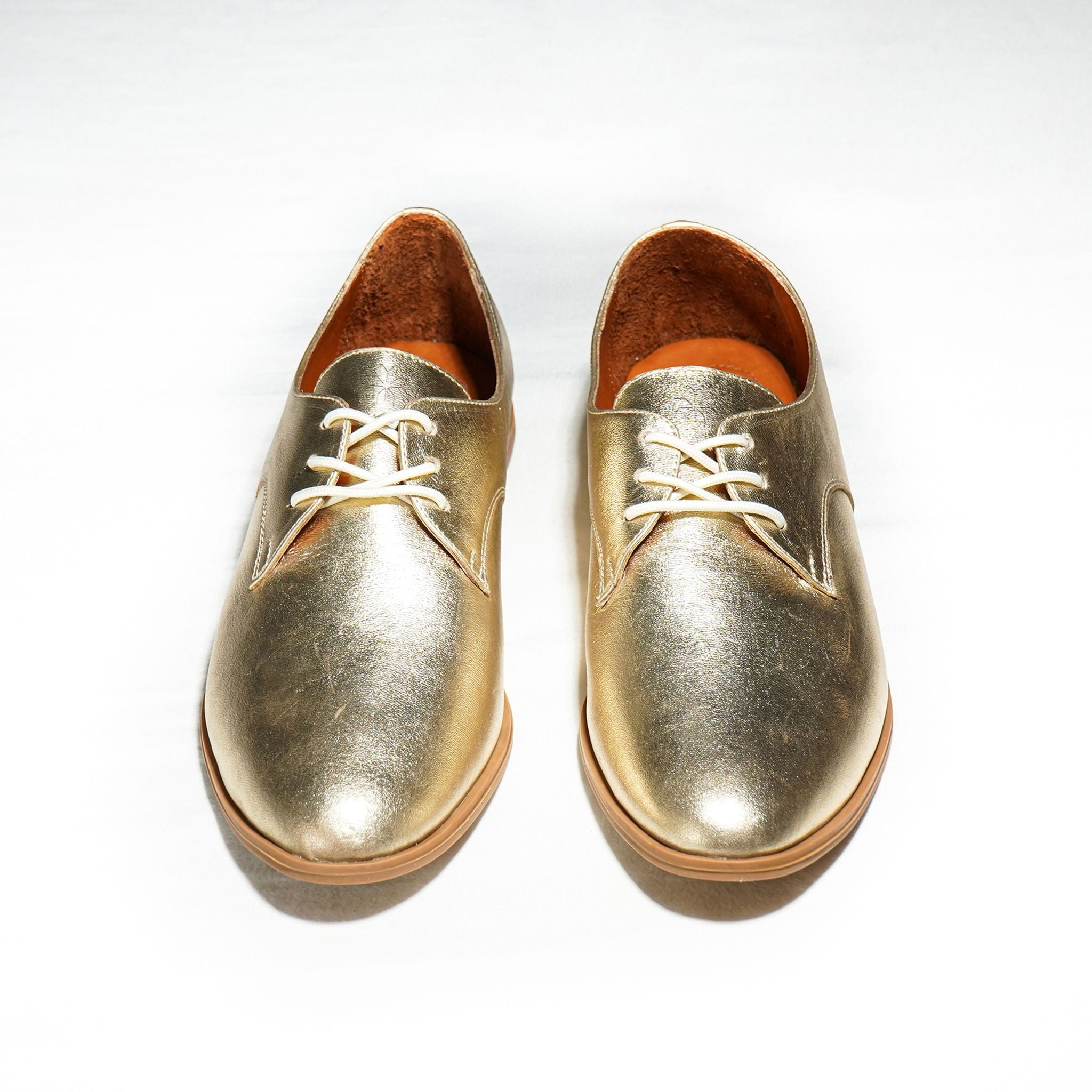 Gold Shoes Front View