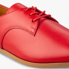 Red Leather Shoes Upper Details