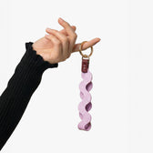 lilac wavy leather keychain