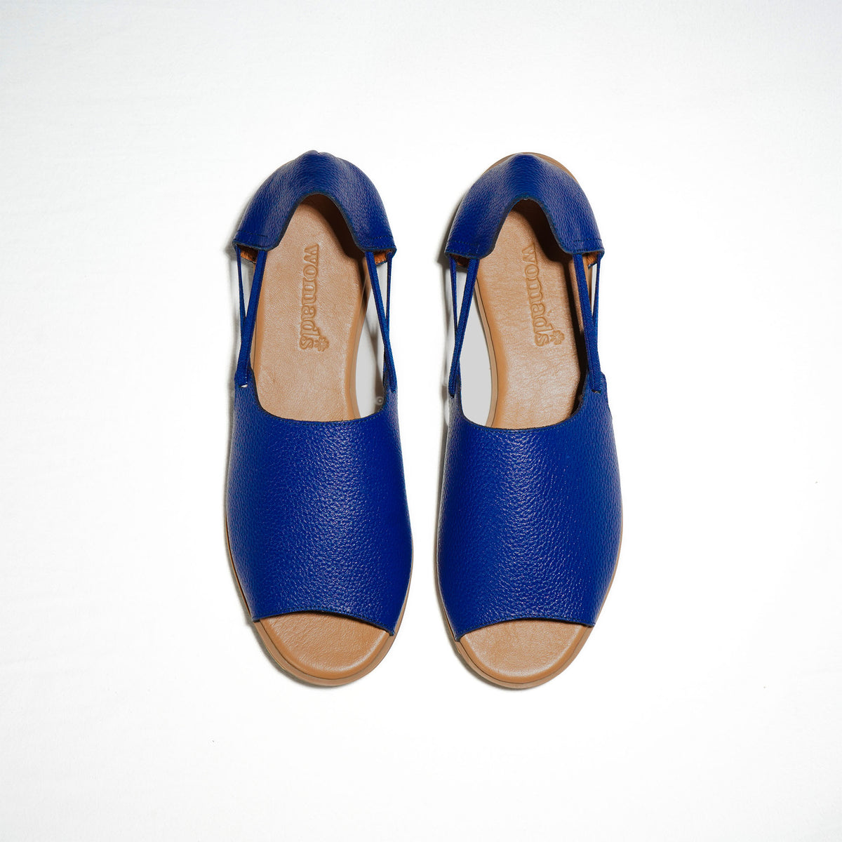 top view of navy blue sandals