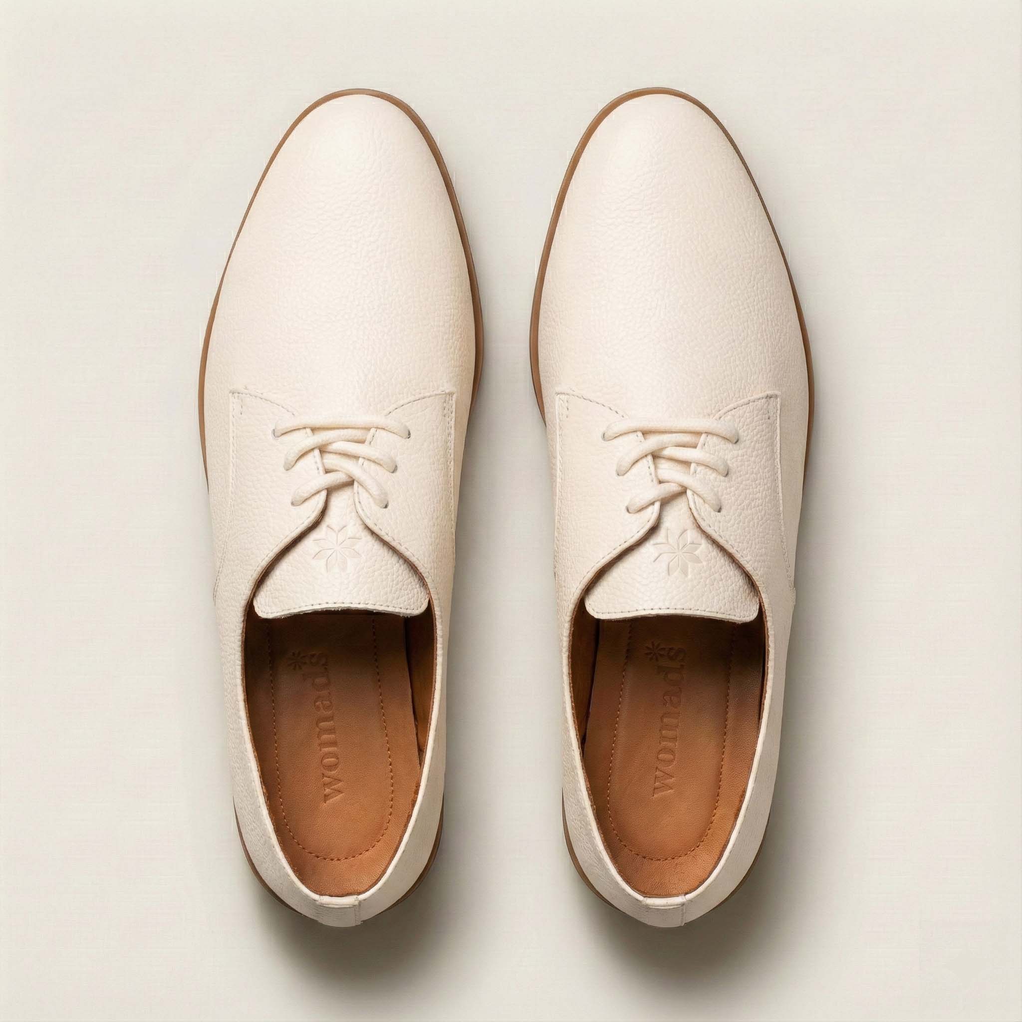 Womads Handmade Leather Oxfords - Padded Insoles - Rubber Soles - Cream Size 7 | Women's | Non-Slip Durable Soft Flexible Leather Molds to Feet Womads Handmade Leather Oxfords - Padded Insoles - Rubber Soles - Cream Size 7 | Women's | Non-Slip Durable Soft Flexible Leather Molds to Feet