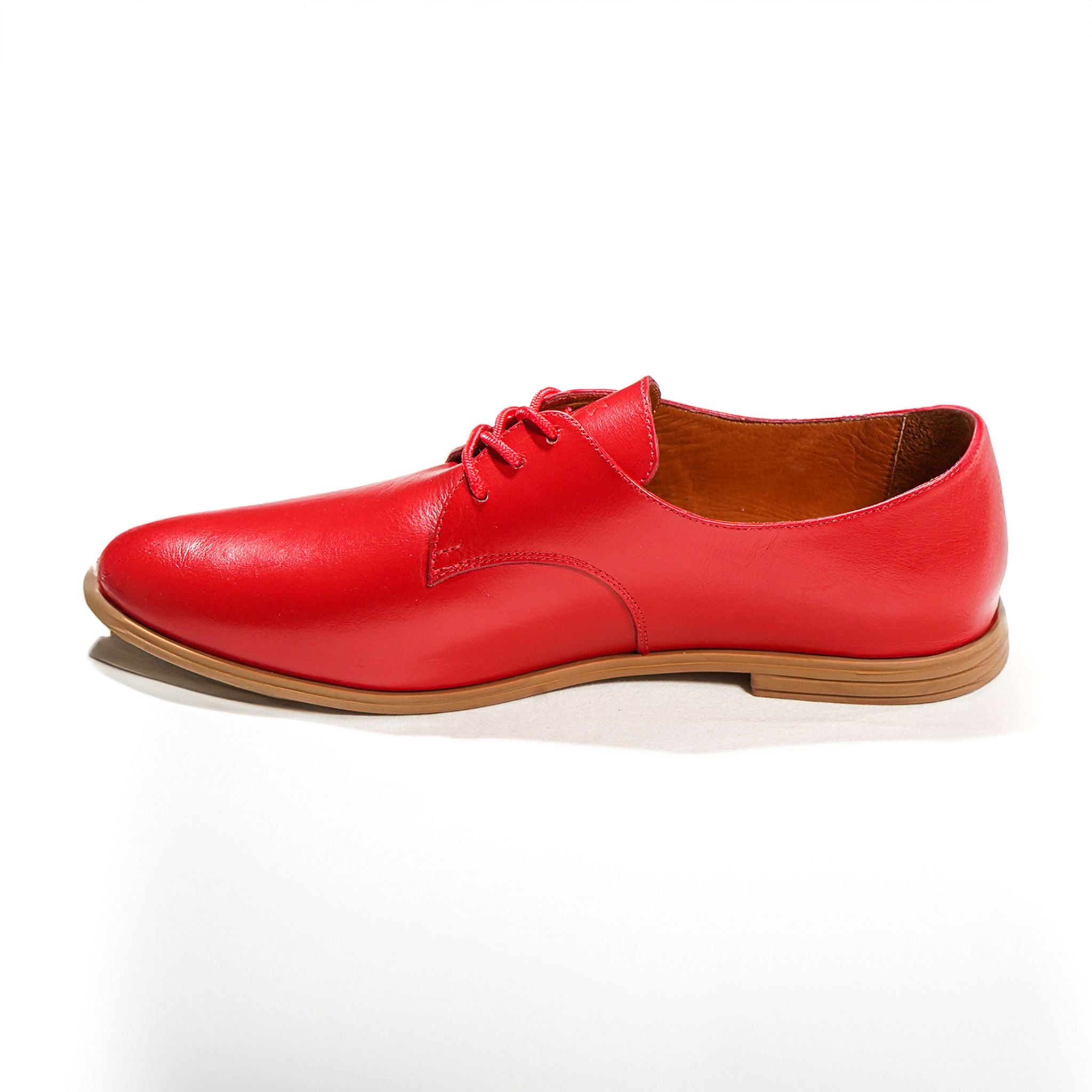 Red Leather Shoes Side View