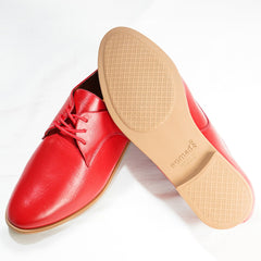 Red Leather Shoes Sole View