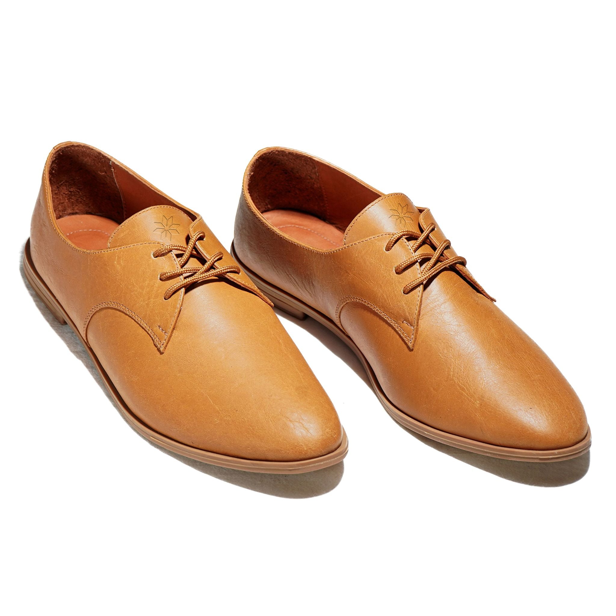 Tan Oxford Shoes Tipside View