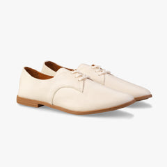 White Leather Shoes Angle View
