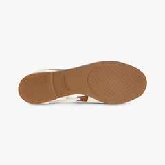 Brown sole of a sandal on a white background