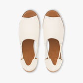 white sandals top view 