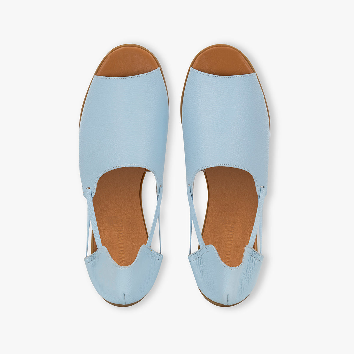 blue sandals top view