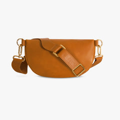 brown leather crossbody bag with adjustable strap