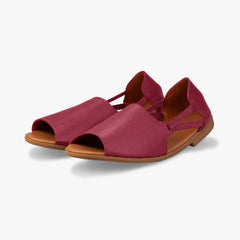 Burgundy Sandals Angle View