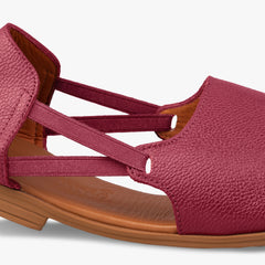 Close Up Burgundy Peep Toes Elastic