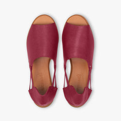 Burgundy Vintage Peep Toes