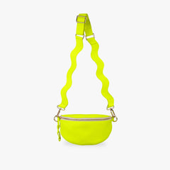 Neon Crossbody bag hanging from wavy strap