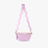 Lilac Crossbody Bag hanging from wavy strap