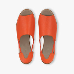 Womads orange sandals top view