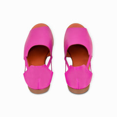 Womads pink sandals peep toe back view