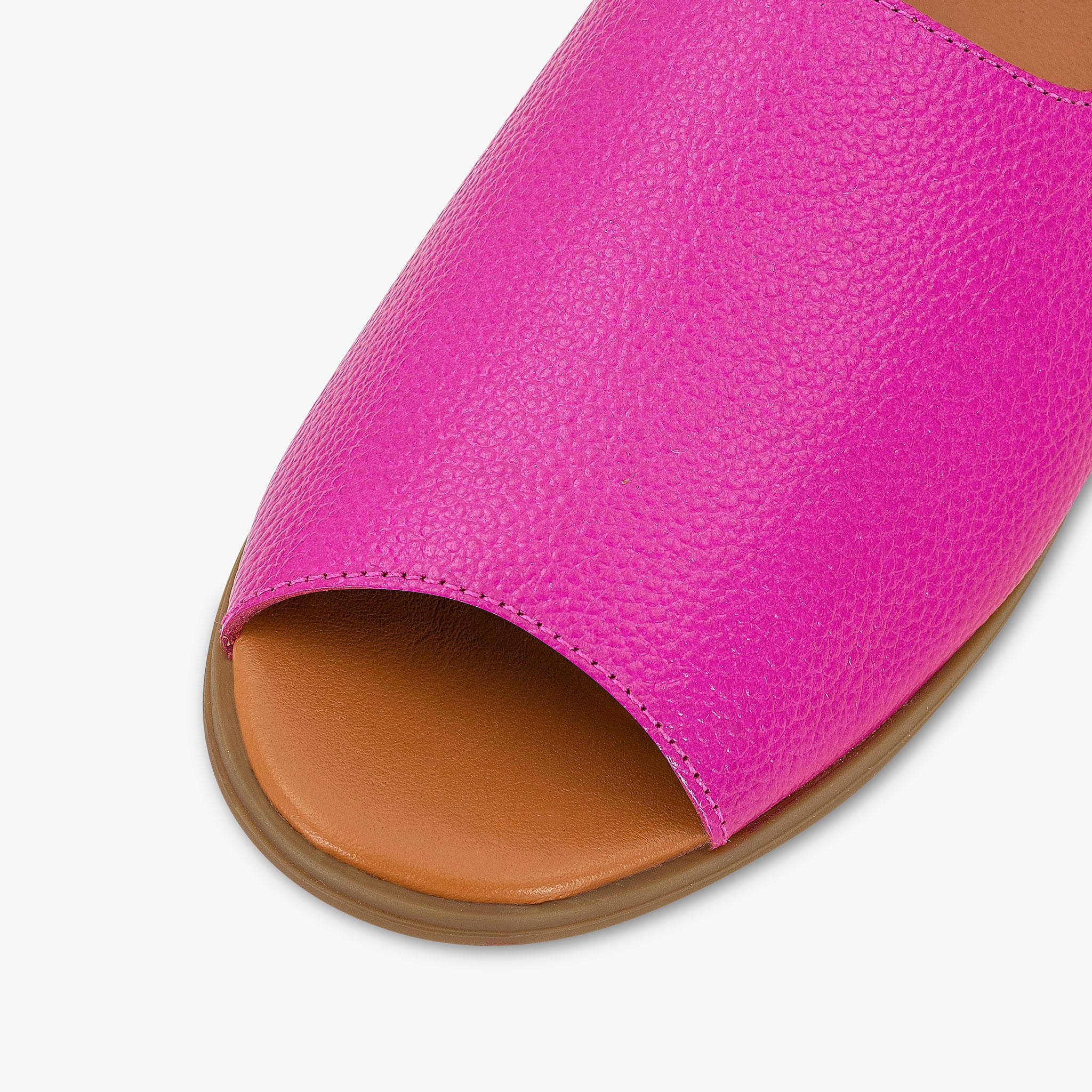 Womads pink sandals peep toe close up