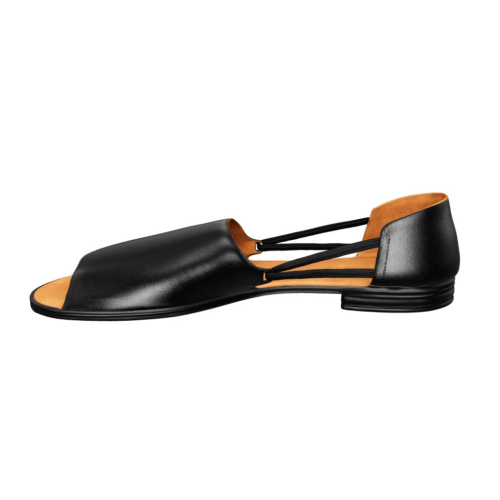 3D Model of Black Leather Sandals