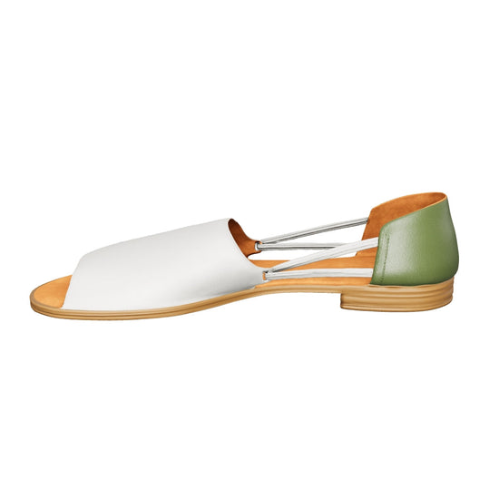 3D Model of White & Green Leather Sandals