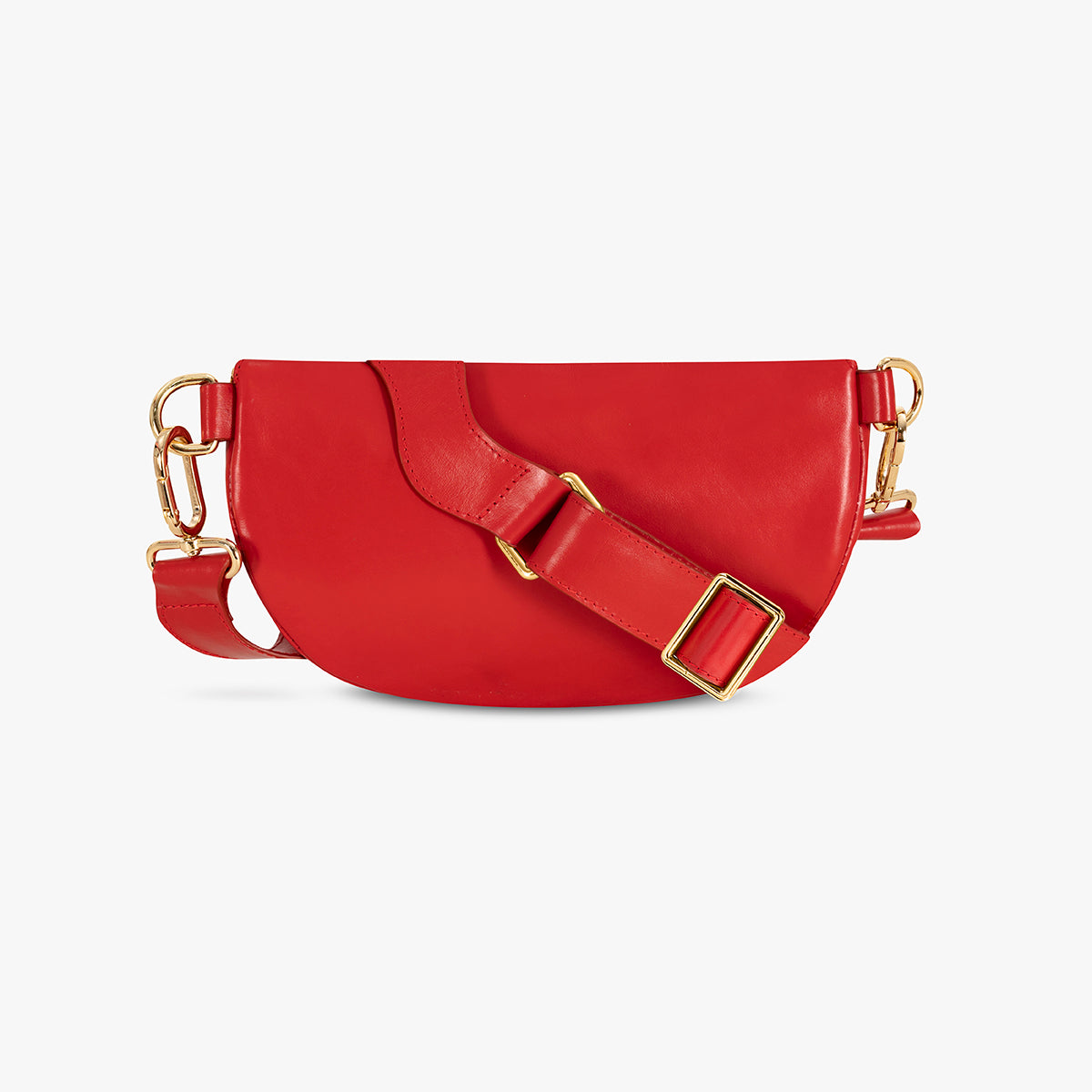 red crossbody bag back