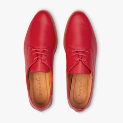 Red Leather Shoes Topdown View
