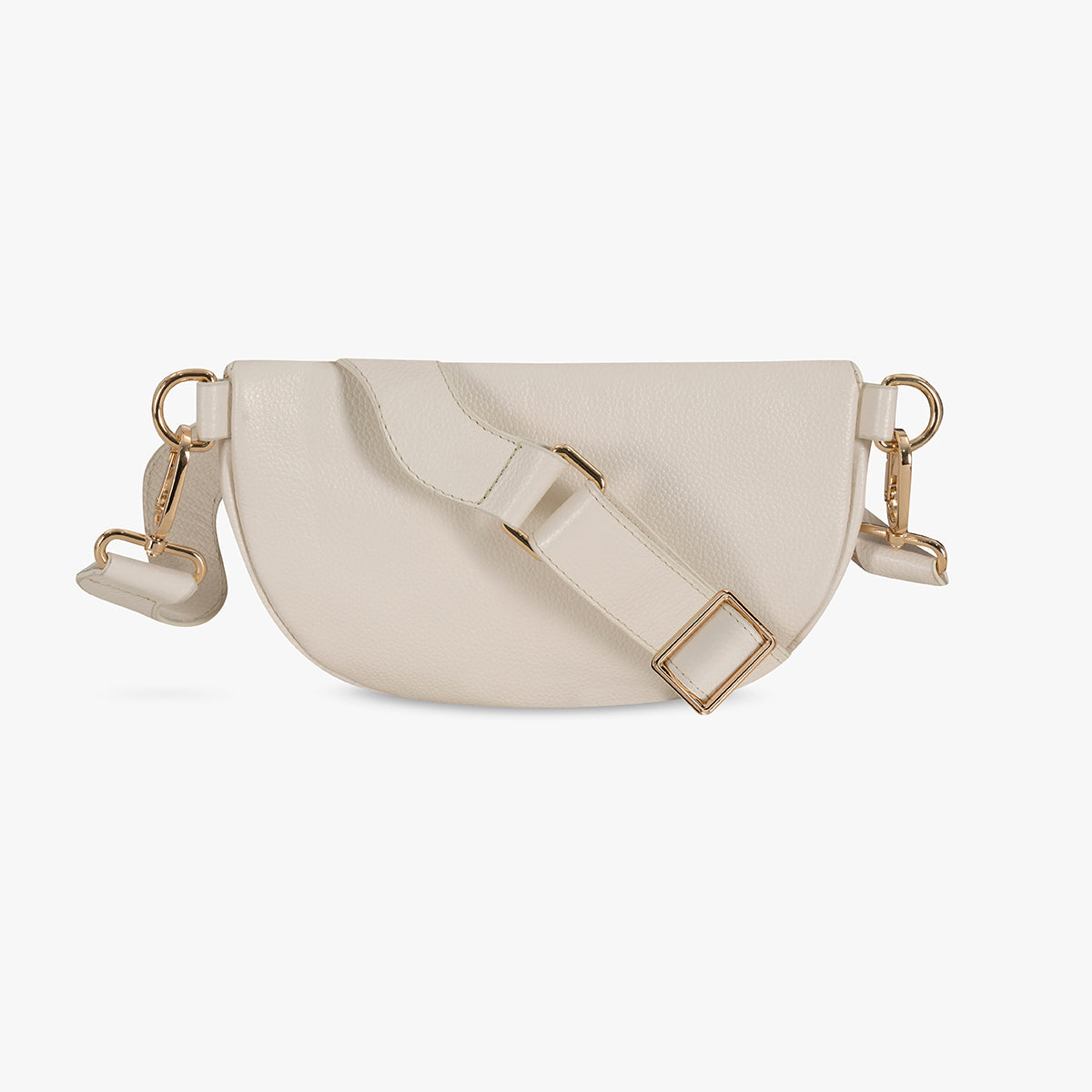 Cream leather crossbody bag back