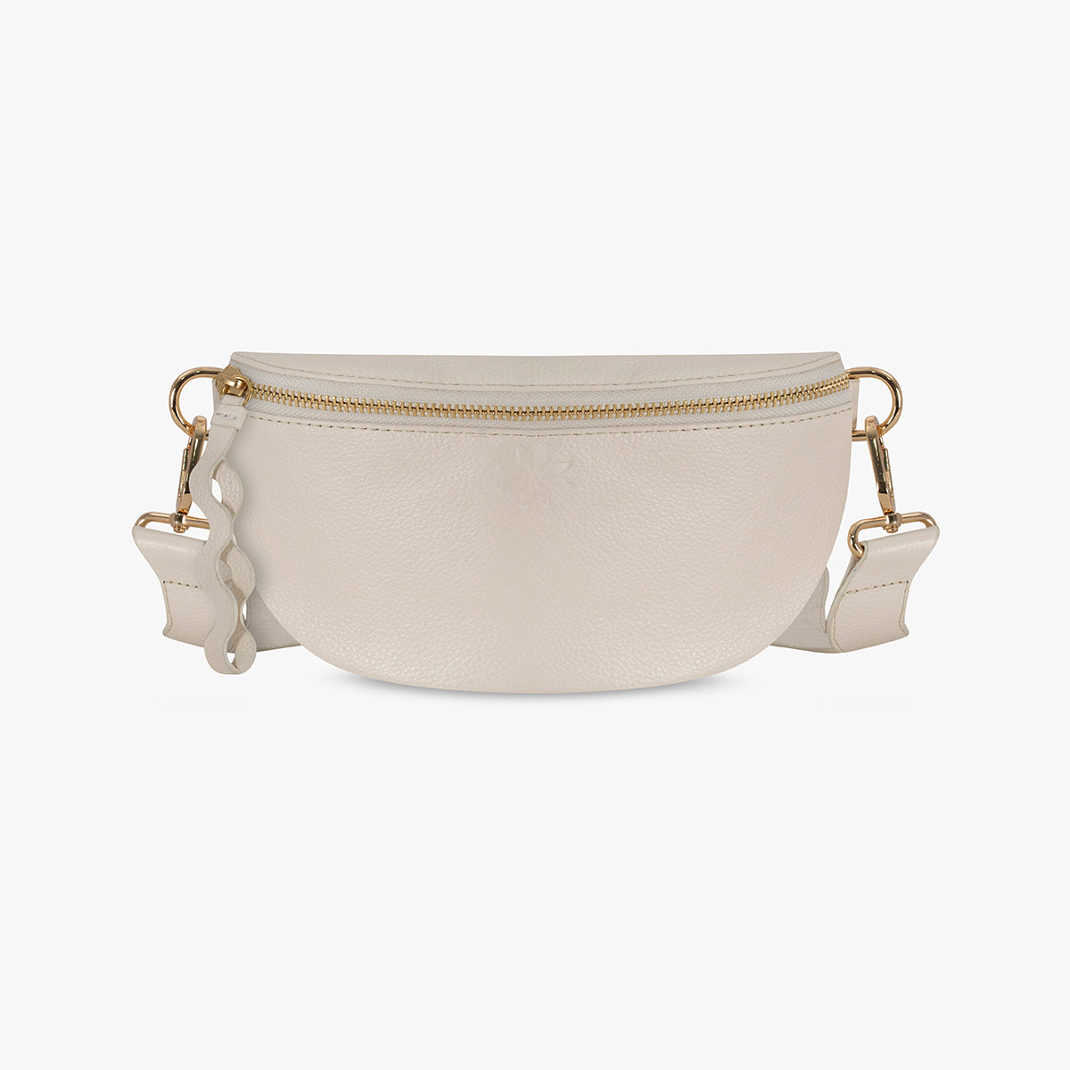 Cream leather crossbody bag