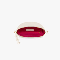 White crossbody bag pink inside