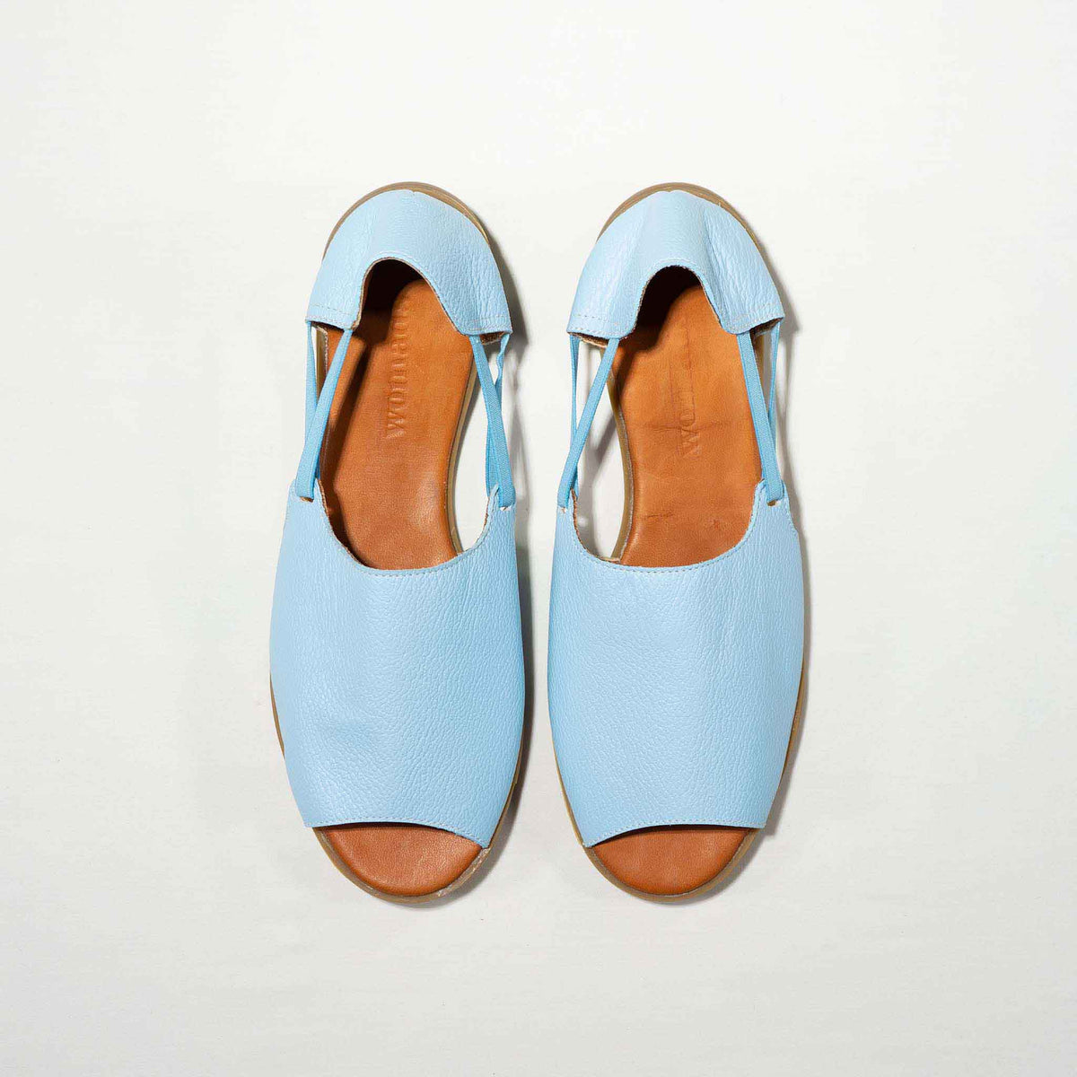 Womads blue sandals top view