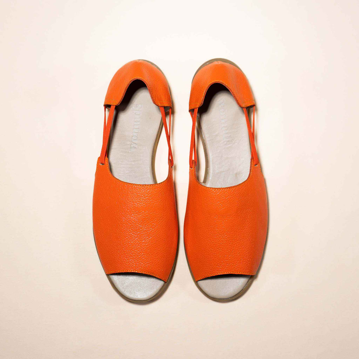 Orange peep toe shoes best sale