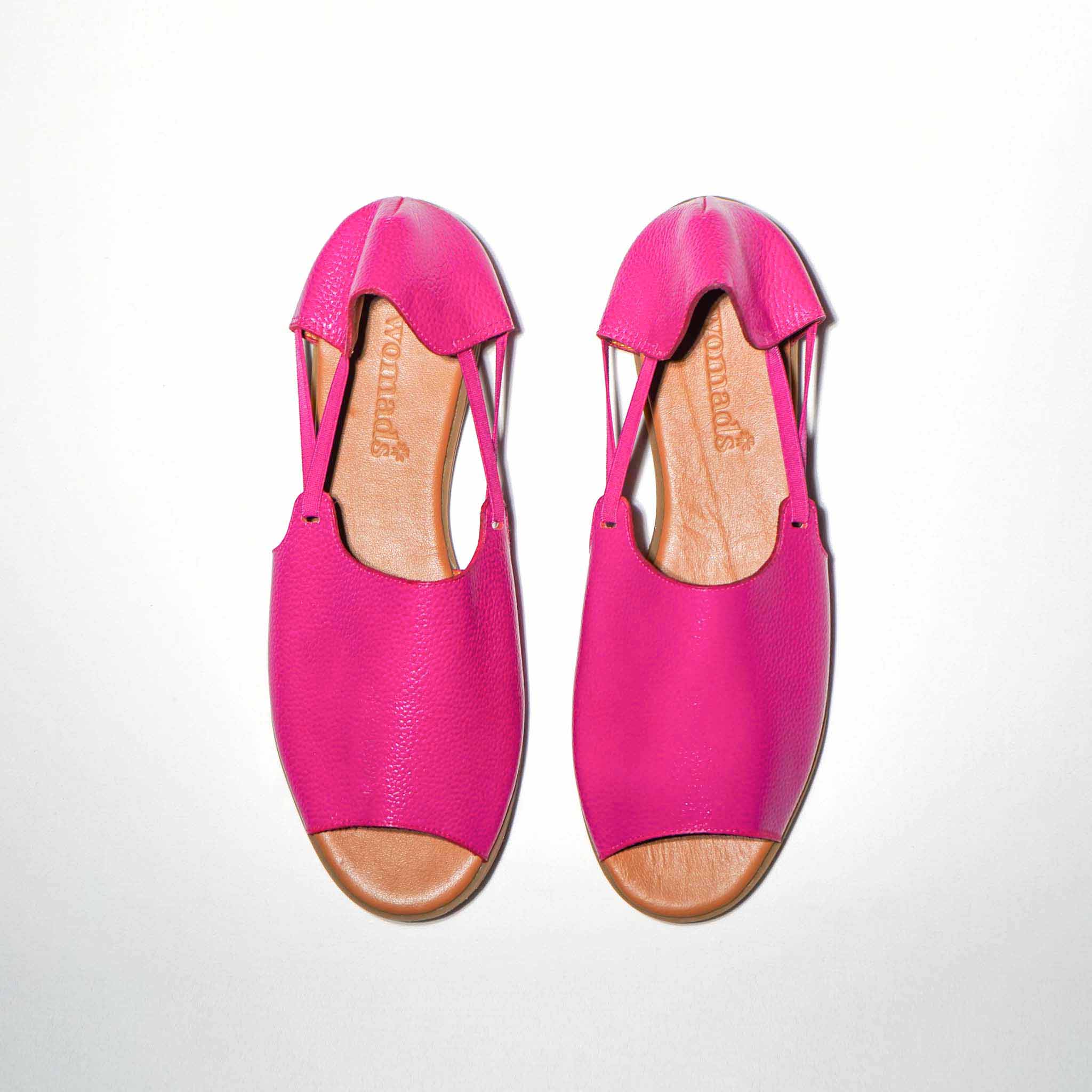 Womads pink sandals top view