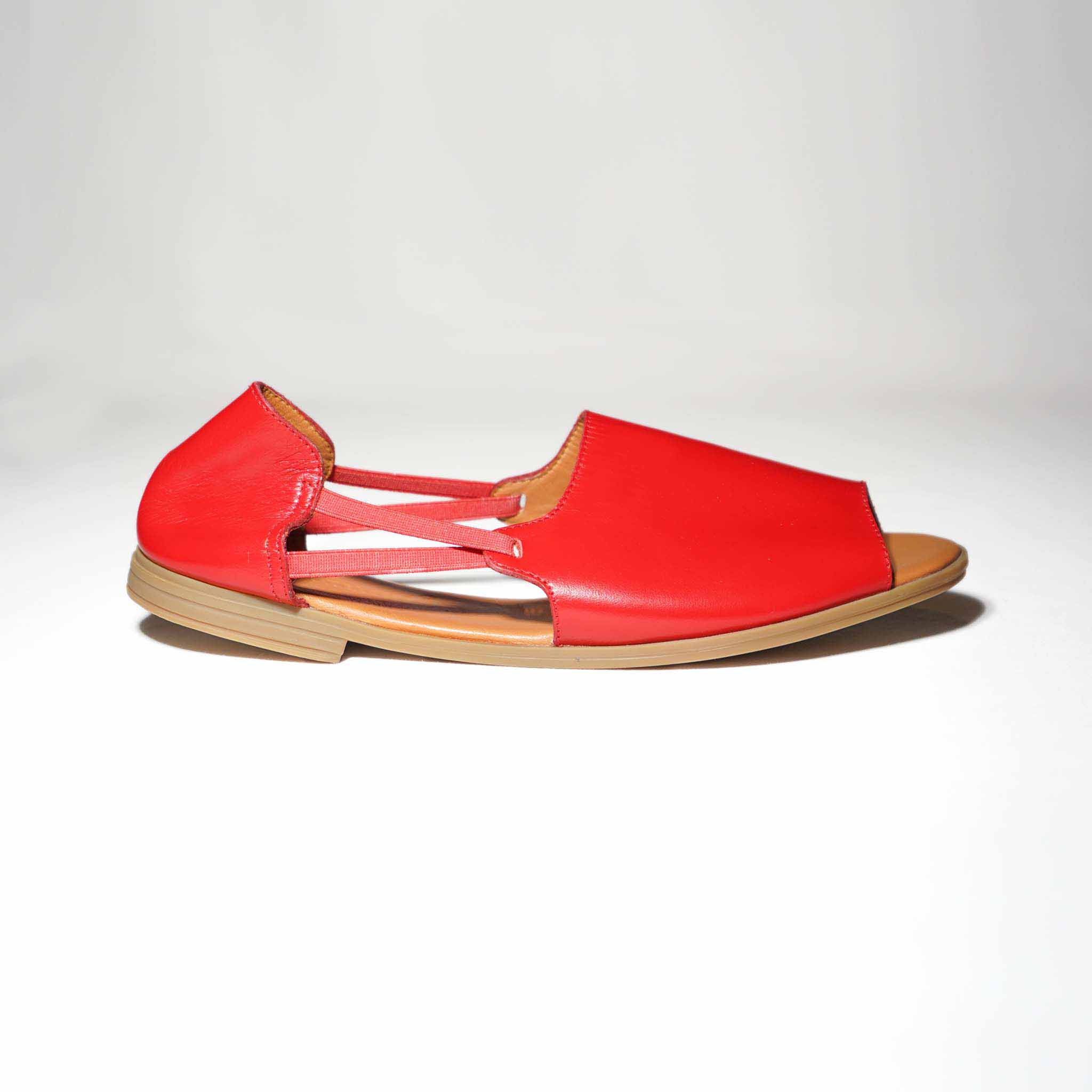 Womads red sandals side view