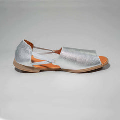 Womads silver sandals side view