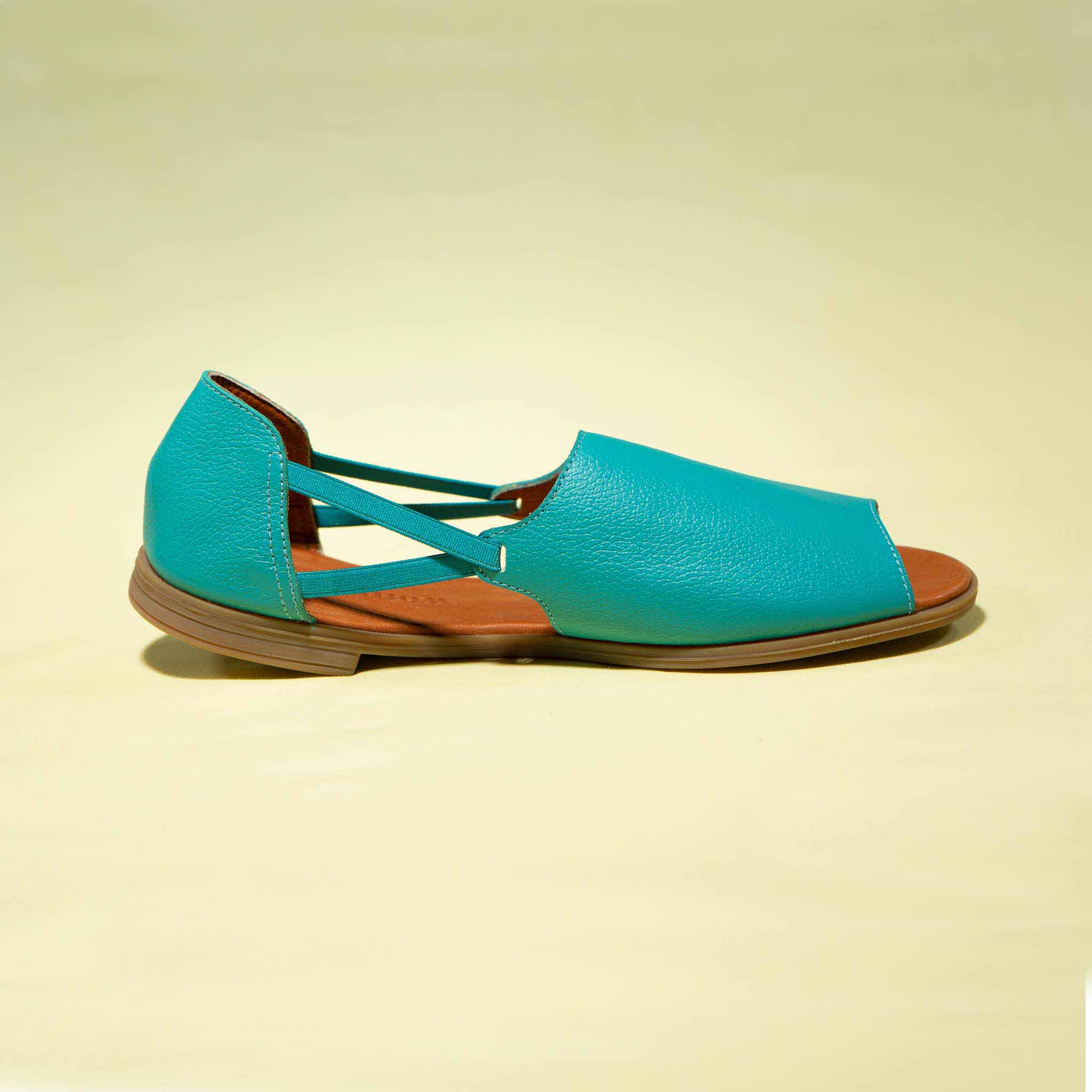 Womads turquoise sandals side view