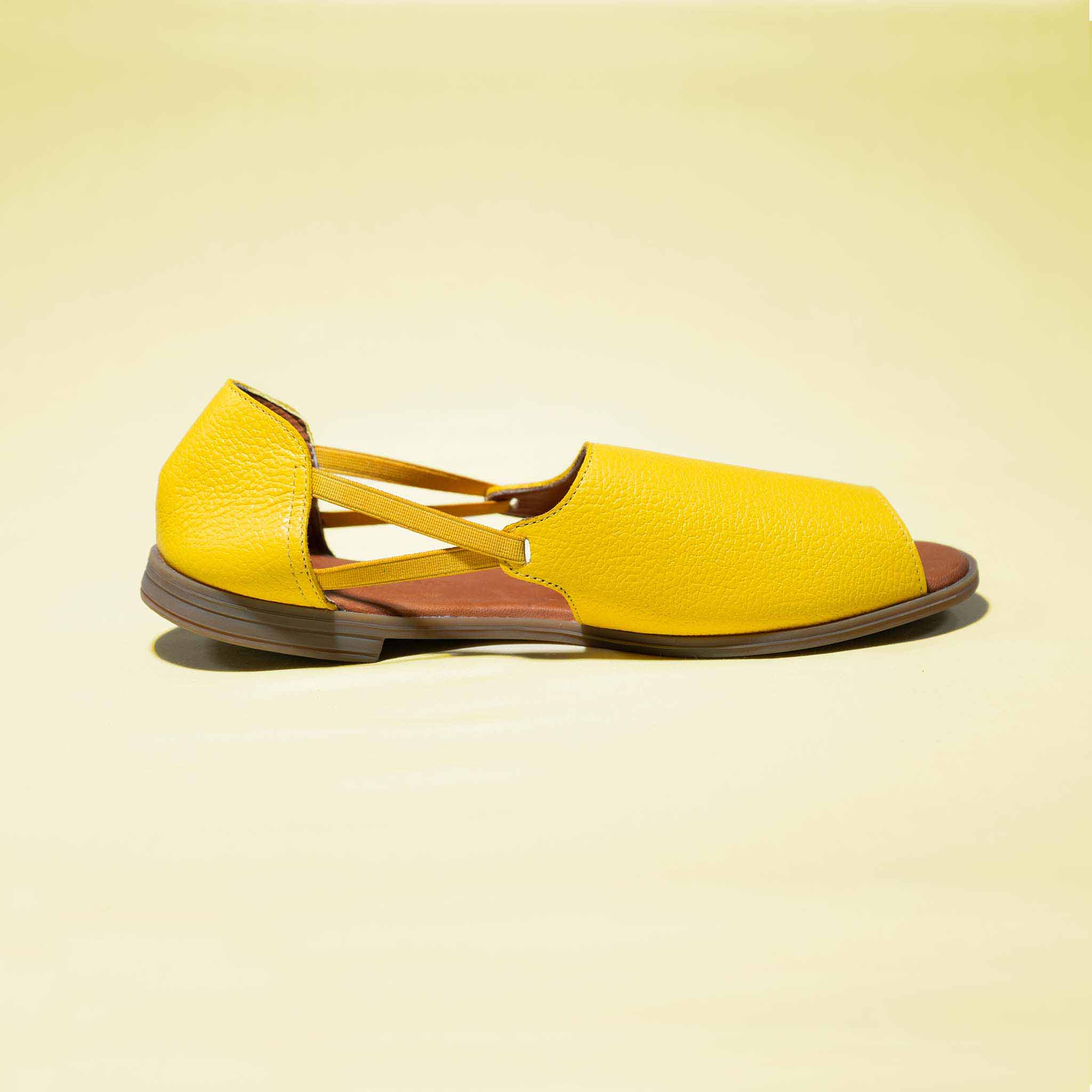 Womads yellow sandals side view